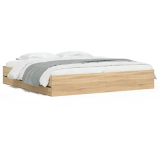vidaXL Bettgestell mit Schubladen Sonoma-Eiche 160x200cm Holzwerkstoff - Braun