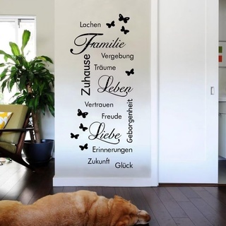 Wandtattoo Sprüche Schlafzimmer Wandsticker Wohnzimmer - Schwarze Wandtattoo Wohnzimmer Modern Wanddeko Schlafzimmer Familienregeln Wandaufkleber Wandtatoos Zum Kleben für Flur Küche (Style-4)