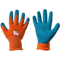 arbeitsbedarf24 Kinder Arbeitshandschuhe Latex Schutzhandschuhe Gartenhandschuhe Handschuhe Kinderhandschuhe orange Größe 2-6 2