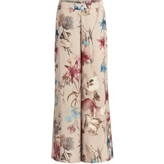Marlene-Hose VERA MONT "Marlene-Hose mit Blumenprint", Damen, Gr. 38, EURO, bunt (beige, dunkelrot), Obermaterial: 100% Polyester PES., Hosen Marlene-Hose