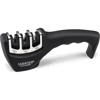 Wetzstahl für Messer, Lion Sabatier International, Modell 864680, Serie 3A, 3-in-1, ergonomischer Griff, Schleifsystem mit 3 Stufen