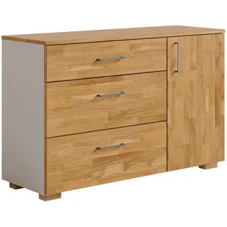 Cantus Sideboard , Grau, Eichefarben , Holz, Holzwerkstoff , Eiche , massiv , 2 Fächer , 3 Schublade(n) Schubladen , 125x80x42 cm , Beimöbel erhältlich, stehend , Holzmöbel, Kommoden Holz, Sideboards Holz
