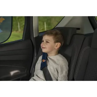 cartrend Gurtpolster-Set HERO,​​ mit angenehmem Stoff, buntes Design für Kinder, einfache Montage, flexible Positionierung, 2 Stück, blau
