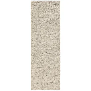 benuta Pure Wollteppich-Läufer Patch Weiß/Schwarz 80x250 cm , Textil , Uni , Rechteckig , 80x250 cm , Oeko-Tex® Standard 100 , pflegeleicht , Teppiche und Böden, Teppiche, Teppichläufer, Läufer