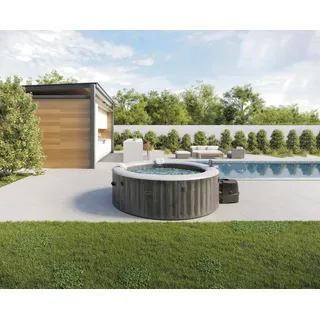 Whirlpool INTEX "Greywood Deluxe", grau mit holzmaserung, B:165cm H:71cm L:165cm, Whirlpools, Whirlpool, 165 cm Durchmesser