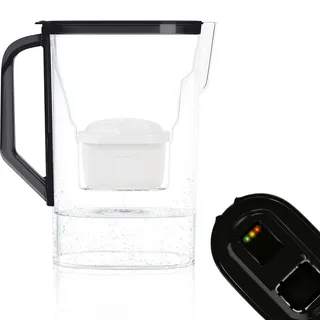 Wessper Wasserfilter Kanne für Kühlschranktür 2,7L mit LED-Anzeige - Schwarz
