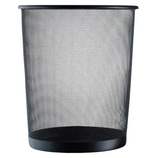 helit Papierkorb "the circle network", 23 Liter, Pulverbeschichteter Mesh-Papierkorb in zeitlosem, modernem Design, Farbe: schwarz