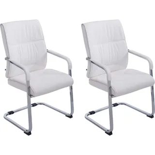 CLP 2er Set Freischwinger XXL Anubis mit Armlehne,weiß - Weiß