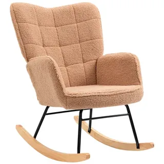 Homcom Schaukelstuhl mit Armlehnen und Holzfüßen 71L x 92B x 101H cm