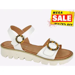 Cipriata Mimi Neckholder Damen Freizeit Kleid Designer Keilabsatz Sandalen Weiß