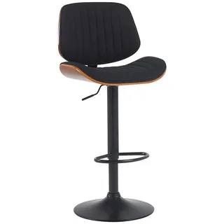 CLP Barhocker Stoff walnuss/schwarz , Schwarz, Walnussfarben , Metall , 50x94x50 cm , Esszimmer, Barmöbel, Barhocker