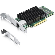 H!Fiber.com 10Gb RJ45 PCI-E Netzwerkkarte NIC, with Intel X540-BT1 Controller, Single Copper RJ45 Ports, PCI Express X8, Ethernet Converged Network Adapter Support Windows/Linux/VMware/ESX