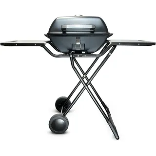 KORONA 46222 Elektro-Standgrill mit Rollen | 2400 Watt Elektrogrill | Geteilte XXL Grillfläche, geriffelt und glatt | mit Deckel und Temperaturanzeige