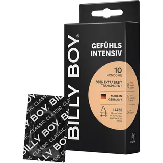 Billy-Boy BILLY BOY Kondome Gefühlsintensiv 10er | 55-62mm im oberen Bereich | Kondome mit mehr Freiraum (1x10 Stück)