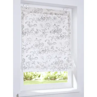 Kutti Joy mit floralem Muster, Blickdicht, mit Haken ohne Bohren, in der Größe 45 x 130 cm