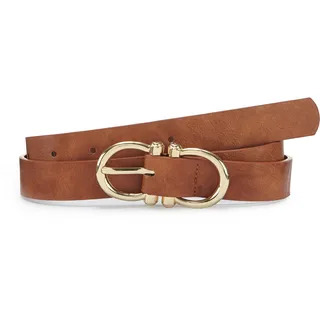 Hüftgürtel LASCANA "Hosengürtel, Anzuggürtel, Jeansgürtel, Gürtel für Jeans & Hosen", Damen, Gr. 75, braun (camelfarben), Lederimitat, Gürtel Hüftgürtel, im klassischen Design mit moderner Schnalle