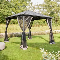 Bild von LED Solar Pavillon Azur 3 x 3 m schwarz