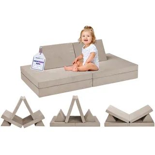 Traumnacht Kindersofa Abenteuer 81,5 x 81,5 x 12 cm beige