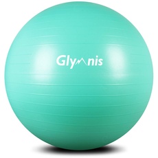 Glymnis Gymnastikball Sitzball 55cm 65cm 75cm Dicker Pilates Ball inkl. Luftpumpe Robuster 300kg Maximalbelastbarkeit für Hause Gym Büro