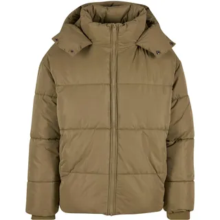 URBAN CLASSICS Winterjacke Herren Puffer Jacket With Flap Hood oliv L - Grün