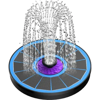 SZMP Solar Springbrunnen für außen 3.5W, Runden Solarbrunnen Teichpumpe Solar mit 8 Düse & 4 Fixer, Solar Wasserpumpe Solar schwimmender Fontäne Pumpe für Garten, Vogel-Bad, Teich, Fisch-Behälter