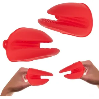 KIK KX5215_1 Silikon-Ofenhandschuhe 2 Stück - rot - Weiß
