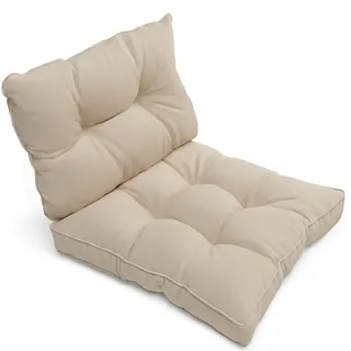 Beautissu Rückenkissen 70 x 40 x 10 cm beige 2-tlg.
