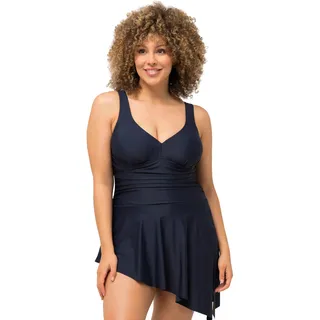 Ulla Popken Damen große Größen Übergrößen Plus Size Badekleid, Drapierung, Softcups, integrierter Badeanzug 814542