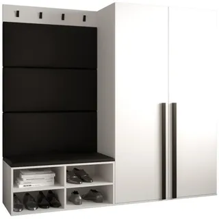 Möbel Kryspol Garderoben-Set 184/184/42 , Kunststoff , Nachbildung , 6 Fächer , 184x184x42 cm , Garderobe, Garderoben-Sets & Garderoben-Serien, Garderoben-Sets