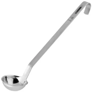 FMprofessional Schöpflöffel 310 mm, Küchenhelfer aus Edelstahl, langlebige & Elegante Suppenkelle (Farbe: Silber) Menge: 1 Stück