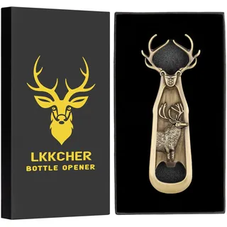 LKKCHER Hirschgeweih Bierflaschenöffner, Geschenk für Weihnachten, Hochzeit, Geburtstagsfeier, Geschenke für Männer, Frauen, Vater, Mutter, Gäste, Geschenk für Hirschjäger