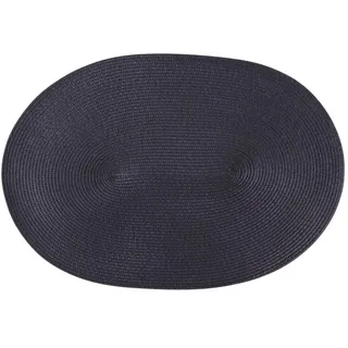 Continenta Tischset geflochten, ovale Form, Platzset, Platzmatte, Tischmatte in Gastro Qualität, 45 x 31 cm, anthrazit