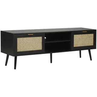 Beliani Opoco TV-Lowboard 150 x 52 x 40 cm Schwarz/Beige Holzwerkstoff