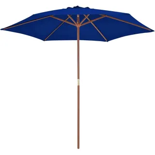 vidaXL Sonnenschirm mit Holz-Mast 270 cm Blau - Blau
