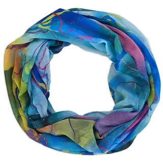 styleBREAKER Loop "Loop Aquarell Glow Metallic Akzente" 1 Stk., türkis, blau, lila
