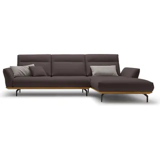 Creation BY ROLF BENZ Ecksofa »CR.460« Sockel in Nussbaum, Winkelfüße in Umbragrau, Breite 318 cm, lila