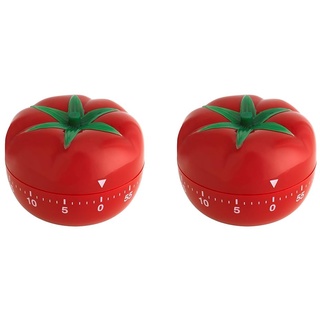 TFA Dostmann Tomaten Timer, 38.1005, Eieruhr, Kurzzeitwecker, zum Lernen/Spielen/Kochen, rot, (L) 64 x (B) 64 x (H) 49 mm (Packung mit 2)