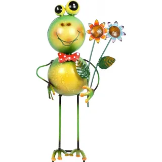 Gartenfigur Frosch Franz "Blume" ca. 42 cm - Gartendekoration - Grün