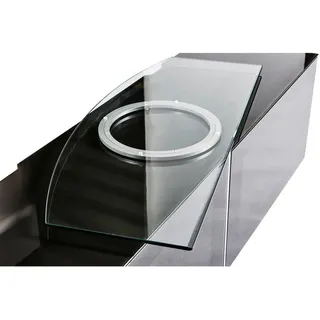 None Tv-Drehplatte, Klar, Alu, Metall, Glas, 90x2.5x38 cm, Drehkranz kugelgelagert, Wohnzimmer, TV Möbel, TV-Aufsätze