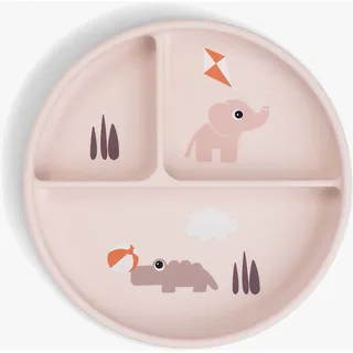 Done by Deer Stick&stay Compartment Playground Teller - Stay" Geteilter Silikonteller, Powder - One Size