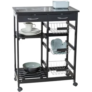 Wenko Servierwagen Bon Appetit schwarz 67,0 x 35,0 x 86,5 cm