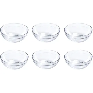 Provance 6 x Schüssel aus Glas Ø 9 cm Glasschälchen Dipschale Dessertschale Tapasschale | Vielseitig für Tapas, Desserts & Snacks | Perfekte Servierschalen | Modern & Stapelbar