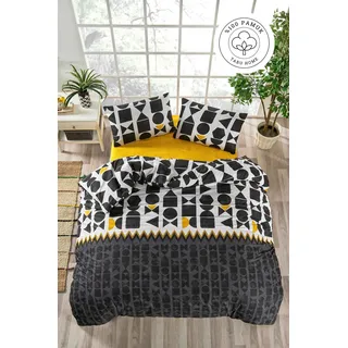 L'Essentiel Linge de Maison, Etnik, Schwarz, Ranforce Single XXL Bettbezug-Set (DE), 100 % BAUMWOLLE RANFORCE, 155 x 220 cm - Schwarz