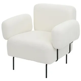 MCW Lounge-Sessel L83B Bouclé 88 x 78 x 76 cm Cremeweiß