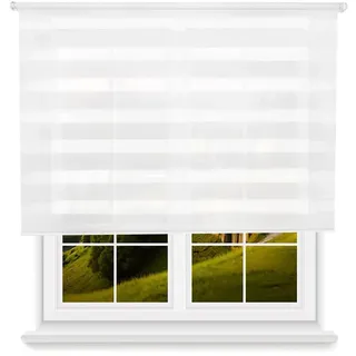 Wellhome Polyester Doppelrollo Tag Und Nacht 180 X 120 Cm - White - One Size