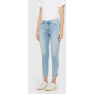 7/8-Jeans MAC "Dream Summer", Damen, Gr. 34, Länge 28, light azure blau, Denim/Jeans, Obermaterial: 75% Baumwolle, 12% Modal, 9% Polyester, 4% Elasthan, figurbetont knöchelfrei, Jeans 7/8-Jeans, verkürzt mit Schlitz am Saum