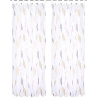 HOME WOHNIDEEN Vorhang »PAOLO« Schlaufen 2 Stk. tlg. 2er Pack Schlaufenschal PAOLO bedruckt, gelb