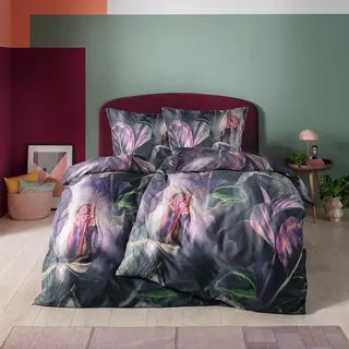 Estella Mako-Satin Bettwäsche Kendra aubergine 135x200 cm + 80x80 cm - Violett