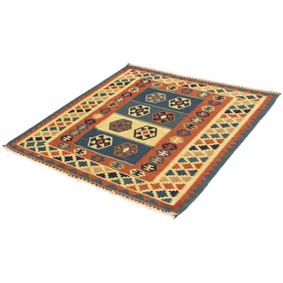 morgenland Wollteppich »Kelim - Oriental quadratisch - 100 x 100 cm - mehrfarbig«, quadratisch, 6 mm Höhe, Wohnzimmer, Einzelstück morgenland Mehrfarbig B: 100 cm   1 St.