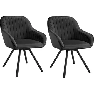 Tectake tectake® Drehbarer Armlehnstuhl Snug Samtoptik, gepolstert, in 360° drehbar, schlanke Stahlbeine, 58 x 58 x 82 cm